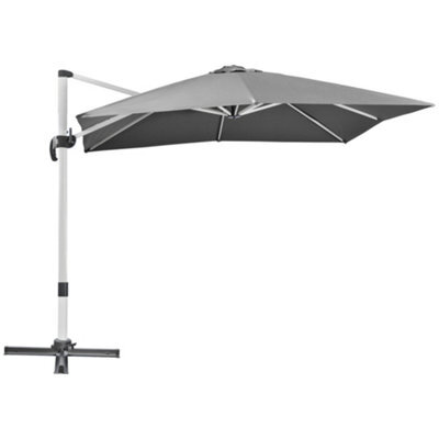 Matteo Roma 3X3M Grey Cantilever Parasol With Tilt & 360 Degree Rotation, Aluminium Frame & Cross Base - image 1