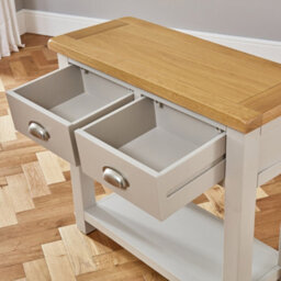 The Furniture Market Cotswold Grey Painted 2 Drawer Hall Console Table - thumbnail 6