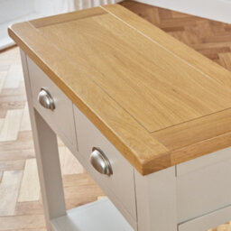 The Furniture Market Cotswold Grey Painted 2 Drawer Hall Console Table - thumbnail 7