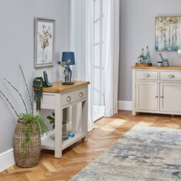 The Furniture Market Cotswold Grey Painted 2 Drawer Hall Console Table - thumbnail 3