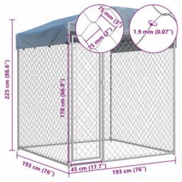 Berkfield Versatile Outdoor Dog Kennel With Canopy Top 193X193X225 Cm - thumbnail 5