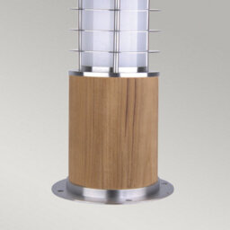 Luminosa Lighting Elstead Poole 1 Light Outdoor Bollard Light Stainless Steel, Teak Ip55, E27 - thumbnail 3