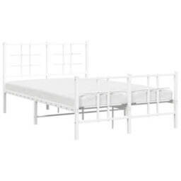 Berkfield Metal Bed Frame Without Mattress With Footboard White 120X200Cm - thumbnail 4