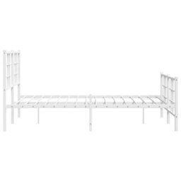 Berkfield Metal Bed Frame Without Mattress With Footboard White 120X200Cm - thumbnail 6