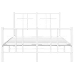 Berkfield Metal Bed Frame Without Mattress With Footboard White 120X200Cm - thumbnail 5