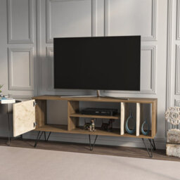 Decorotika Mistico Tv Stand Tv Unit For Tvs Up To 55 Inches Walnut Travertine - thumbnail 3