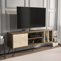 Decorotika Mistico Tv Stand Tv Unit For Tvs Up To 55 Inches Walnut Travertine - thumbnail 2