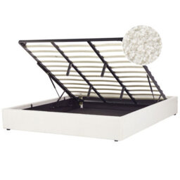 Beliani Ottoman Bed Without Headboard Boucle Dinan 180 X 200 Cm (Eu Super King) Off-White - thumbnail 1