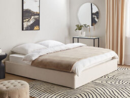 Beliani Ottoman Bed Without Headboard Boucle Dinan 180 X 200 Cm (Eu Super King) Off-White - thumbnail 2