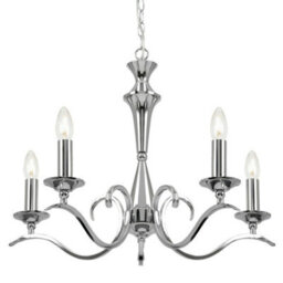 Hanging Flush Ceiling Pendant 5 Light Chrome Chandelier Classic Lamp Bulb Holder