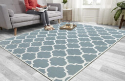 Ameha Non Slip Printed Rug Large Area 160 X 230 Cm Carpet Modern Bedroom Living Room Rug Geometric Moroccan Trellis/quatrefoil Pattern - thumbnail 5