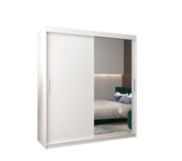 Arte Tokyo 02 Contemporary Mirrored 2 Sliding Door Wardrobe 9 Shelves 2 Rails White Matt (H)2000mm (W)1800mm (D)620mm - thumbnail 1