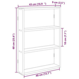 Berkfield Wall Shelf Artisan Oak 43X9X60 Cm Engineered Wood - thumbnail 9