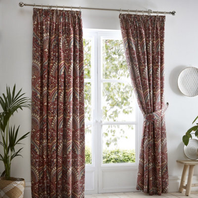 Dreams & Drapes Palais Multicoloured Pair Of Pencil Pleat Curtains With Tie-Backs - image 1