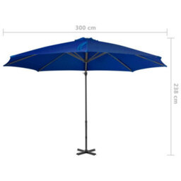 Walplus Cantilever Garden Parasol With Aluminium Pole Azure Blue 300 Cm - thumbnail 8