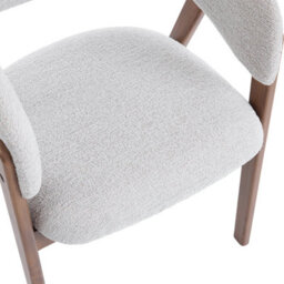 Riverton Light Grey Bouclé Dining Chair With Walnut Effect Ash Solid Wood Frame - thumbnail 7