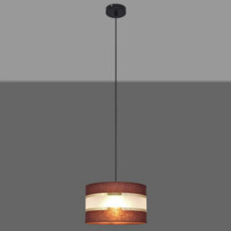 Luminosa Lighting Luminosa Helen Cylindrical Pendant Ceiling Light Brown, Gold, Black 25Cm - thumbnail 5