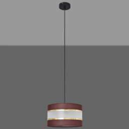 Luminosa Lighting Luminosa Helen Cylindrical Pendant Ceiling Light Brown, Gold, Black 25Cm - thumbnail 3