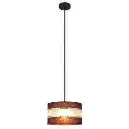 Luminosa Lighting Luminosa Helen Cylindrical Pendant Ceiling Light Brown, Gold, Black 25Cm - thumbnail 2