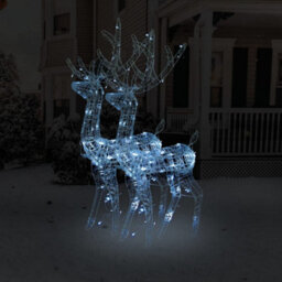 Berkfield Acrylic Reindeer Christmas Decorations 2 Pcs 120 Cm Cold White