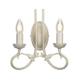 Luminosa Lighting Elstead Olivia 2 Light Indoor Candle Wall Light Gold, Ivory, E14