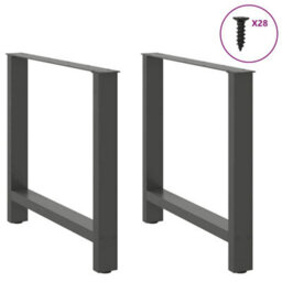 Berkfield Dining Table Legs Anthracite 2 Pcs 70X(72-73) Cm Steel