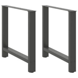 Berkfield Dining Table Legs Anthracite 2 Pcs 70X(72-73) Cm Steel - thumbnail 2