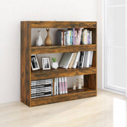 Berkfield Book Cabinet/room Divider Smoked Oak 100X30X103 Cm - thumbnail 5