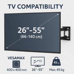 SECURICAM Flat Tv Wall Bracket For 60-150 Inch Screens, Heavy Duty Wall Mount, Holds Up To 120 Kg, Max Vesa 900X600 mm - thumbnail 4