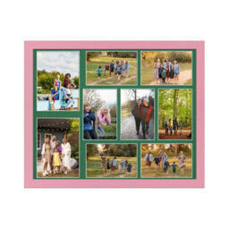 AK Frames 20X16 Pastel Pink Modern Multi Photo Frame With Emerald Mount - Holds 9 Apertures (2X) 7X5, (7X) 6X4 Photos - thumbnail 1