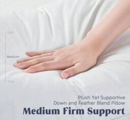 Casabella Pillows 4 Pack Goose Feather & Down Pillows, Prime Quality Neck & Back Support 100% Cotton Shell Medium Firmness 48X74Cm - thumbnail 4