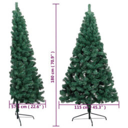 Berkfield Artificial Half Christmas Tree With Stand Green 210 Cm Pvc - thumbnail 8