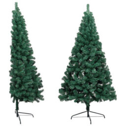Berkfield Artificial Half Christmas Tree With Stand Green 210 Cm Pvc - thumbnail 2