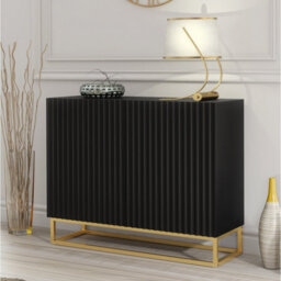 Creative Furniture Ripple Sideboard 100Cm - Black With Fluted Doors - thumbnail 5