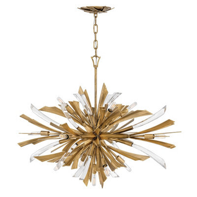 Luminosa Lighting Elstead Hinkley Fredrick Ramond Vida 13 Light Wide Pendant Burnished Gold - image 1
