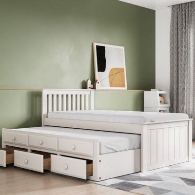 Flair Montana Captain's Wooden Guest Bed - White - image 1