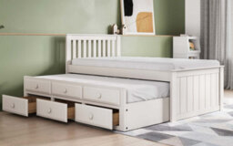 Flair Montana Captain's Wooden Guest Bed - White - thumbnail 3