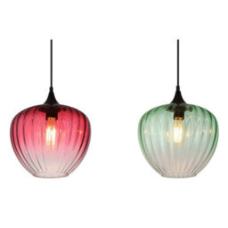 Luminosa Lighting Luminosa Solveig Bar Pendant Ceiling Light Matt Black, Red Green Amber Shade, 3X E27 - thumbnail 5