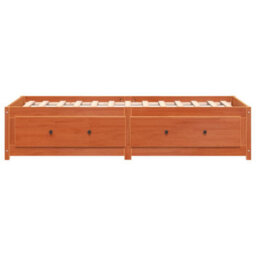 Berkfield Day Bed Wax Brown 90X200 Cm Solid Wood Pine - thumbnail 5