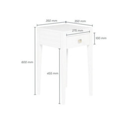 Wyld Haus Moscow White Wood-Grain 1-Drawer Bedside Table Matt Finish - thumbnail 6