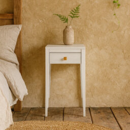 Wyld Haus Moscow White Wood-Grain 1-Drawer Bedside Table Matt Finish - thumbnail 2