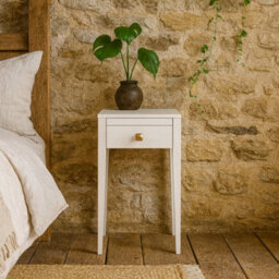 Wyld Haus Moscow White Wood-Grain 1-Drawer Bedside Table Matt Finish - thumbnail 1