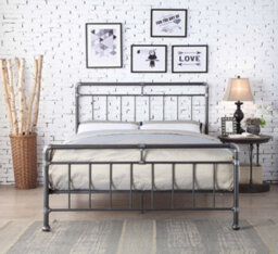 Flintshire Furniture Cilcain King Size 5Ft Black/silver Metal Bed Frame - thumbnail 2