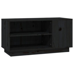 Berkfield Sturdy Tv Cabinet Black 80X35X40.5 Cm Solid Wood Pine