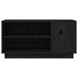 Berkfield Sturdy Tv Cabinet Black 80X35X40.5 Cm Solid Wood Pine - thumbnail 5