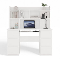 Topeshop Kuba Desk With Hutch White Home Office Desk With Storage - thumbnail 8