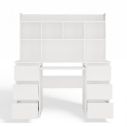 Topeshop Kuba Desk With Hutch White Home Office Desk With Storage - thumbnail 9
