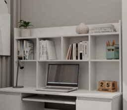 Topeshop Kuba Desk With Hutch White Home Office Desk With Storage - thumbnail 3