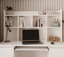 Topeshop Kuba Desk With Hutch White Home Office Desk With Storage - thumbnail 4