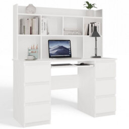 Topeshop Kuba Desk With Hutch White Home Office Desk With Storage - thumbnail 1